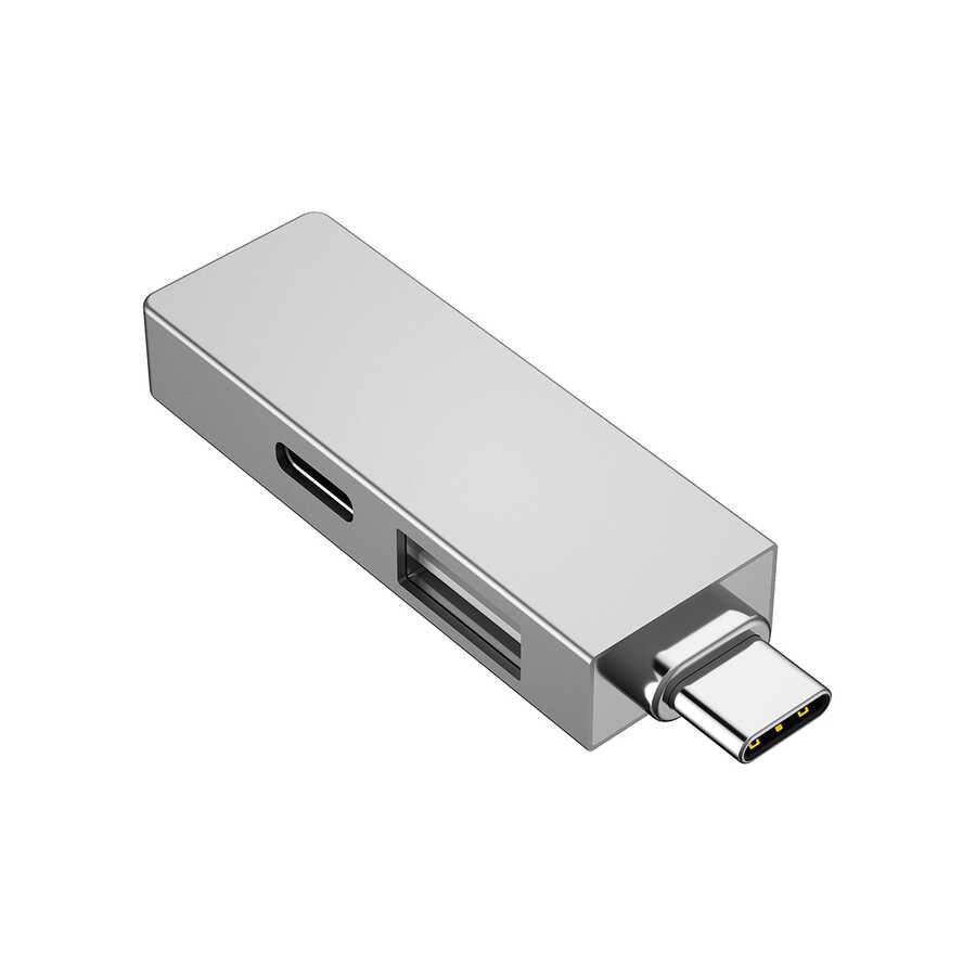 Wiwu Alpha T02 Pro 3 in 1 Type-C Hub Usb Coupler with PD Port Wiwu Alpha T02 Pro 3 in 1 Type-C Hub Usb Coupler with PD Port