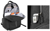 WIWU Anti-Theft Fingerprint Lock Backpack – 15.6-inch Laptop, Security Cable & 60W Charging Cable, Black