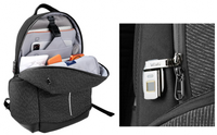 WIWU Anti-Theft Fingerprint Lock Backpack – 15.6-inch Laptop, Security Cable & 60W Charging Cable, Black