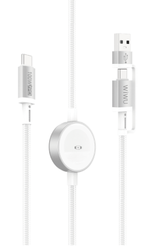 WIWU Wi-C104 Tianlink 2-in-1 Charging Cable – 100W USB-C & 2.5W Apple Watch Charger, 1.2m