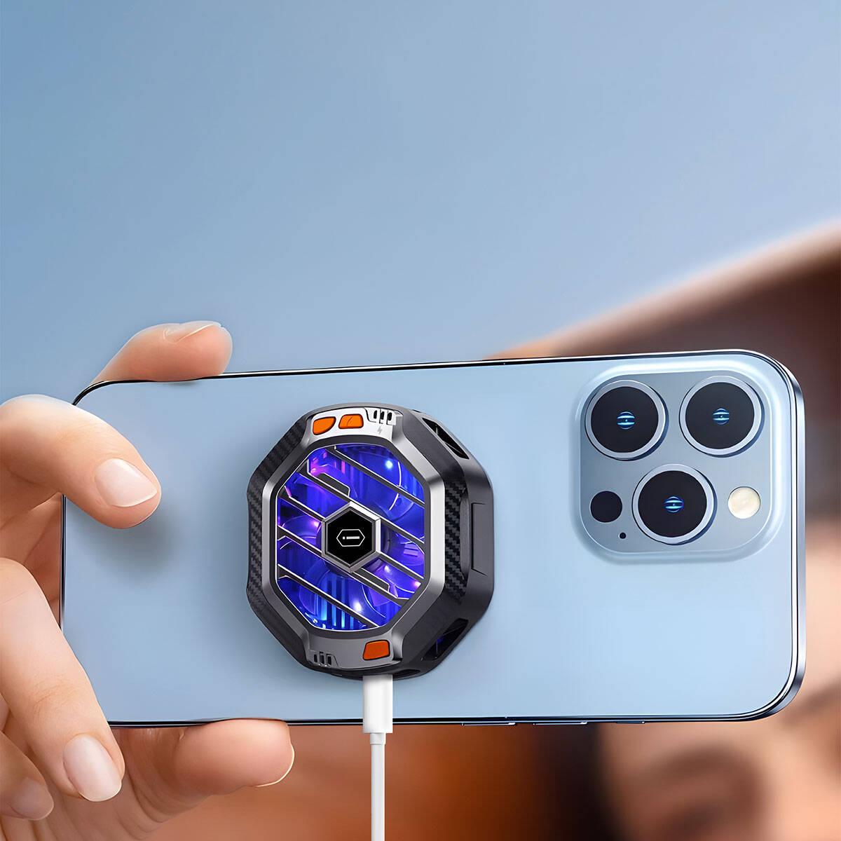 WiWU Wi-R001 15W Magsafe Charging Featured RGB Light Phone Cooling Fan description image