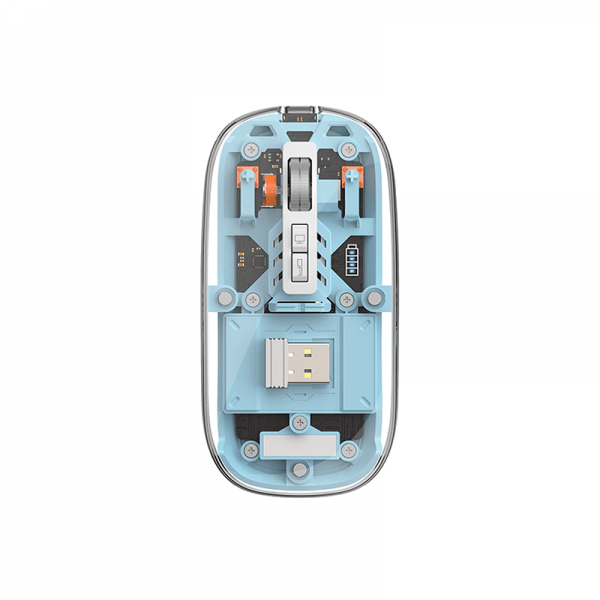 ماوس لاسلكي مغناطيسي كريستالي شفاف من ويوو - أسود