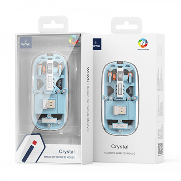 Wiwu Crystal Transparent Magnetic Wireless Mouse - Black Wiwu Crystal Transparent Magnetic Wireless Mouse - Black