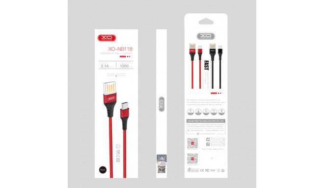 XO NB118 USB to Lightning Cable 2.1A – 1M Red XO NB118 USB to Lightning Cable 2.1A – 1M Red