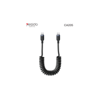 YESIDO CA205 C-C 60W Spring cable | Aluminum shell + braided yarn Cable length: 1.5M, usable length a