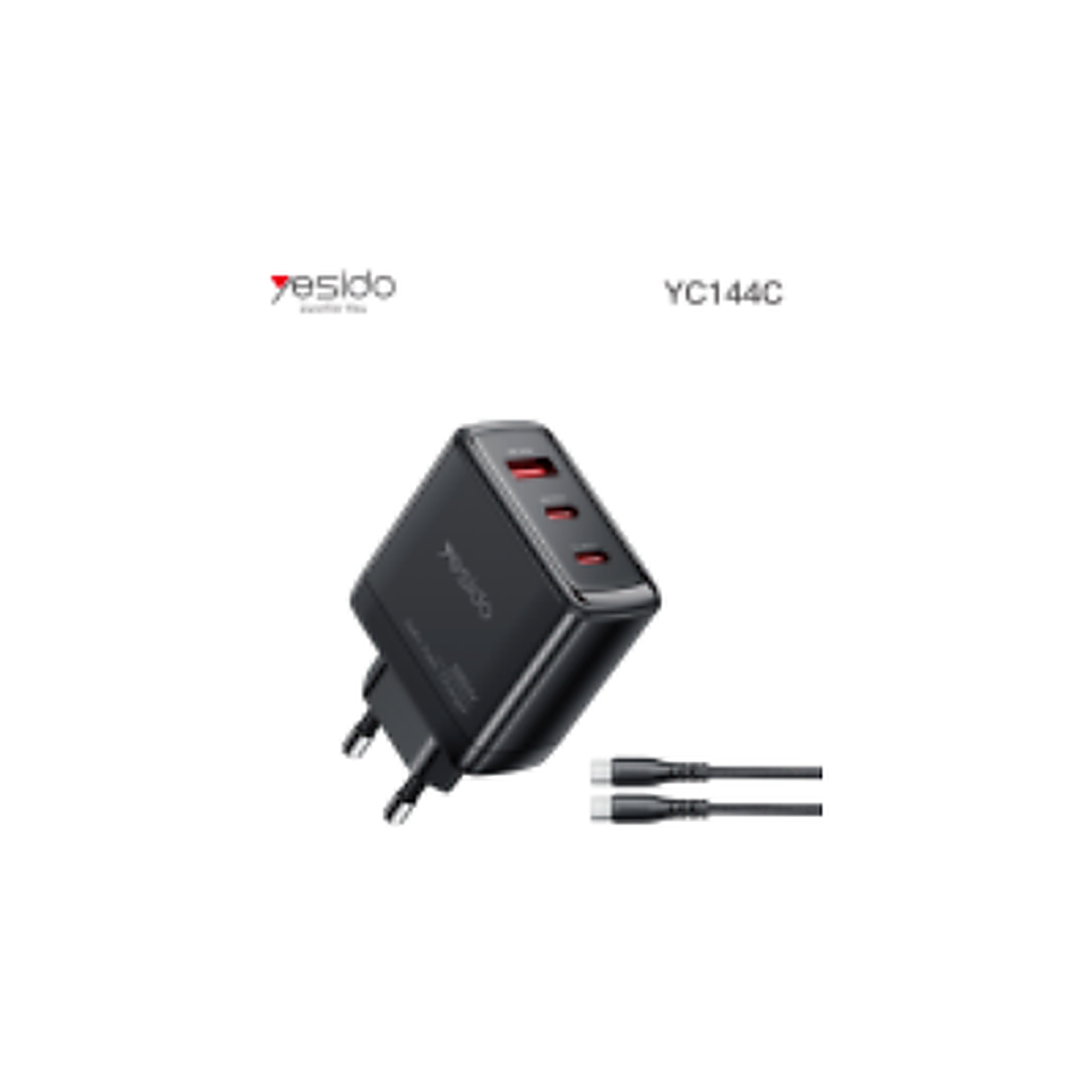 YESIDO YC144C 65W GaN Charger with C-C cable EU