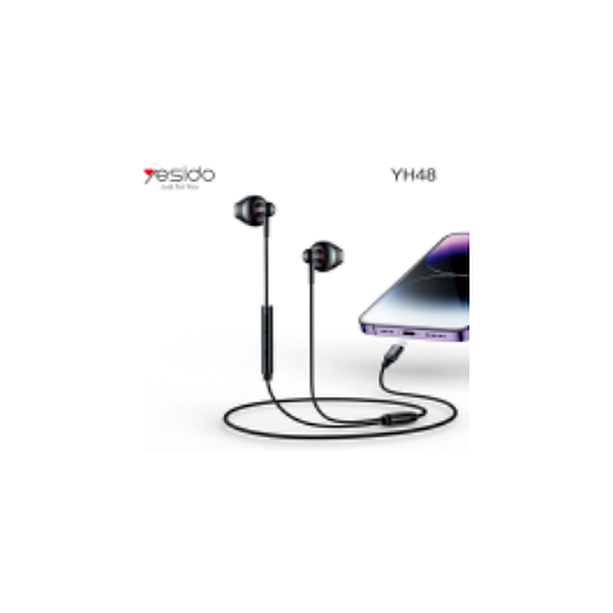 YESIDO YH48 Lihgtning Aluminum Alloy Earphone (Directly use)