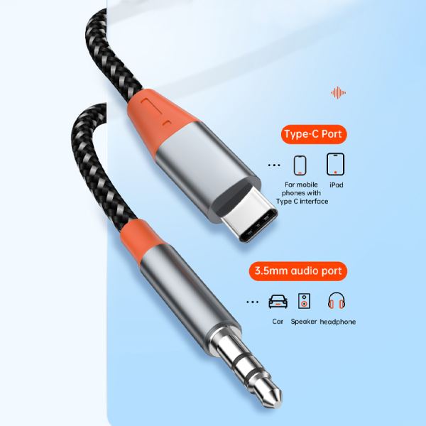Wiwu yp07 type-c to 3.5mm audio cable - gray