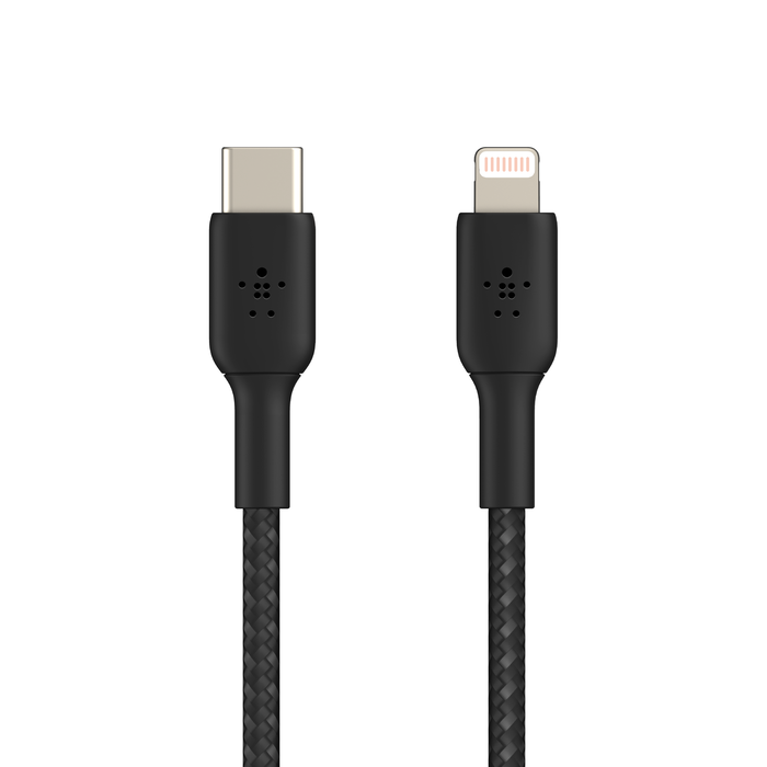 Belkin Boost Charge Braided USB-C to Lightning Cable (2m / 6.6ft, Black)