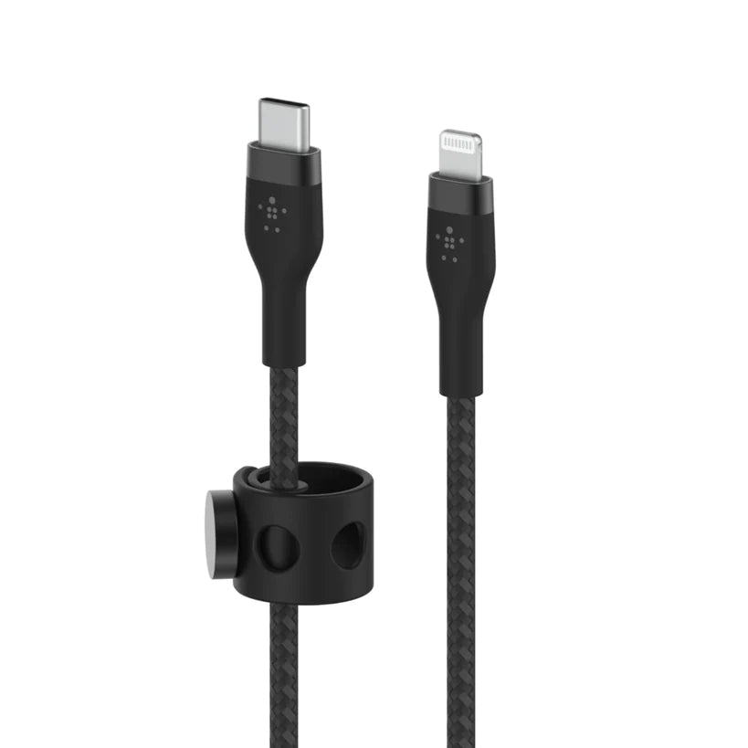 Belkin PRO Flex USB-C Braided Silicone Cable with Lightning Connector.