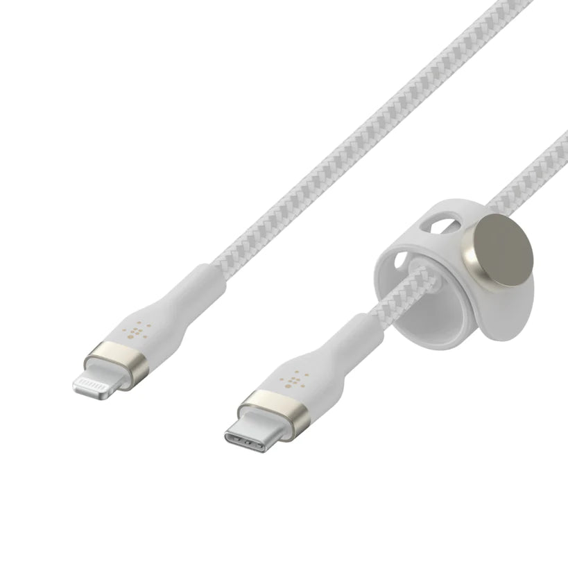 Belkin PRO Flex USB-C Braided Silicone Cable with Lightning Connector.