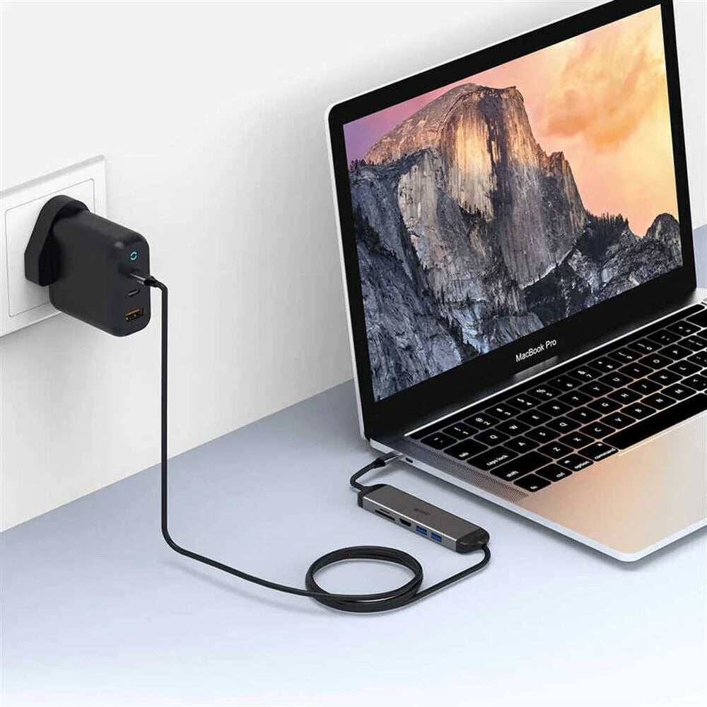 WIWU ALPHA 5 IN 1 USB-C HUB A521H - GRAY WIWU ALPHA 5 IN 1 USB-C HUB A521H - GRAY