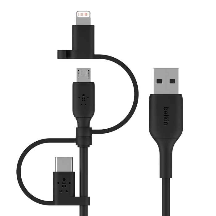 Belkin Boost Charge Universal Cable 3.3-foot USB-A cable with USB-C,® Micro-USB and Lightning connectors
