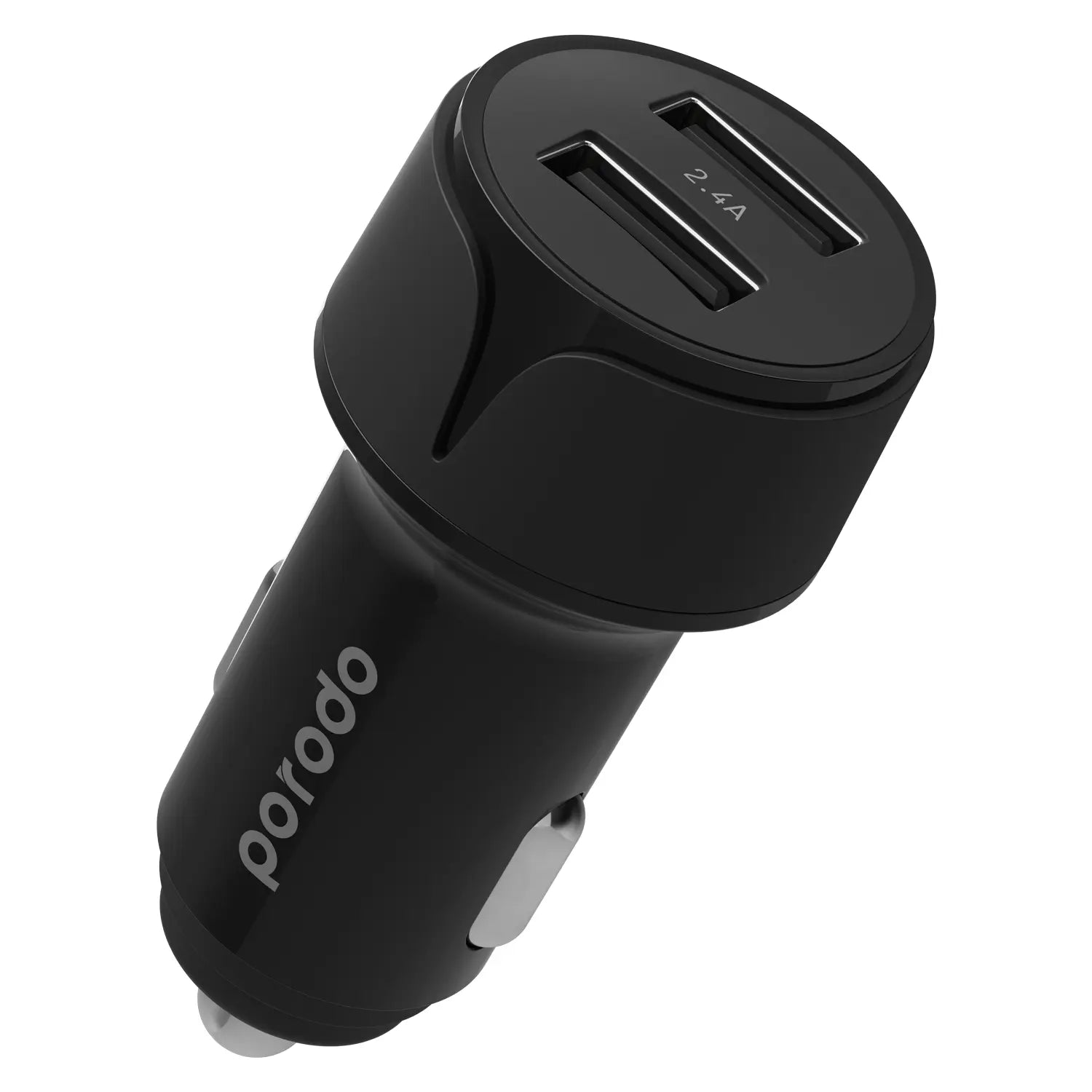 Porodo Dual USB Car Charger 2.4A 12W - Black