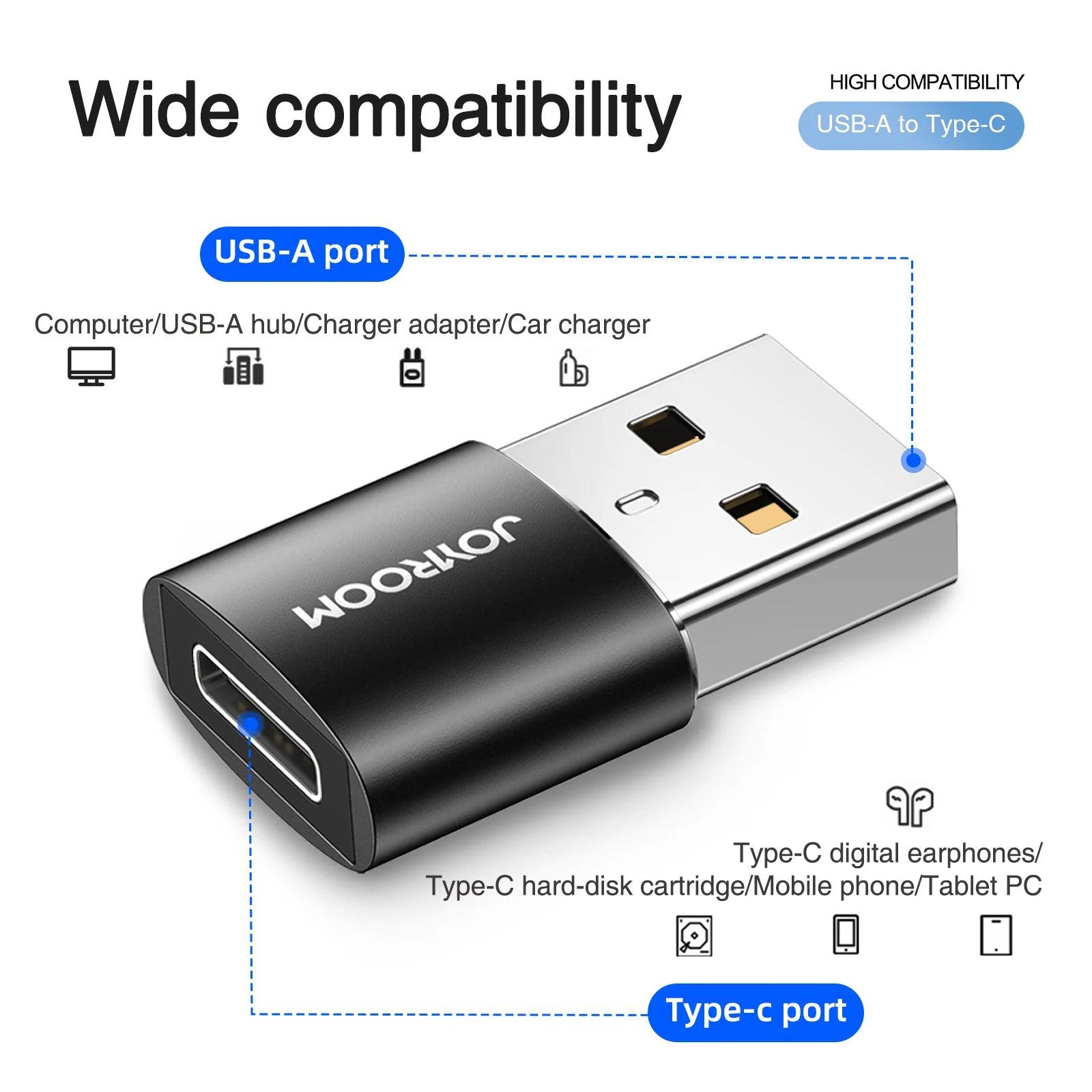 Joyroom USB to USB-C Adapter - Black Joyroom USB to USB-C Adapter - Black