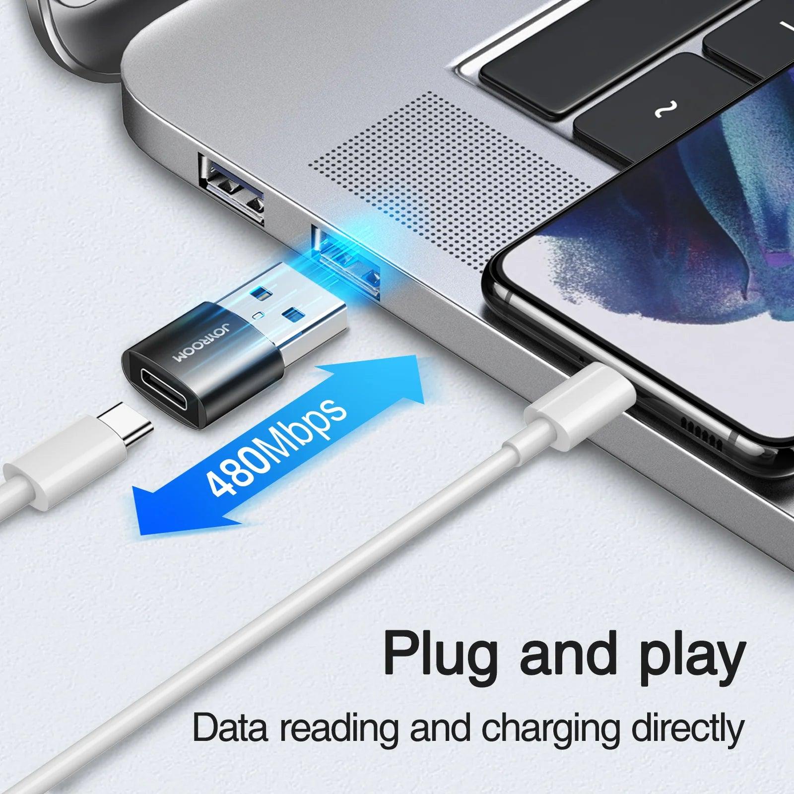 Joyroom USB to USB-C Adapter - Black Joyroom USB to USB-C Adapter - Black