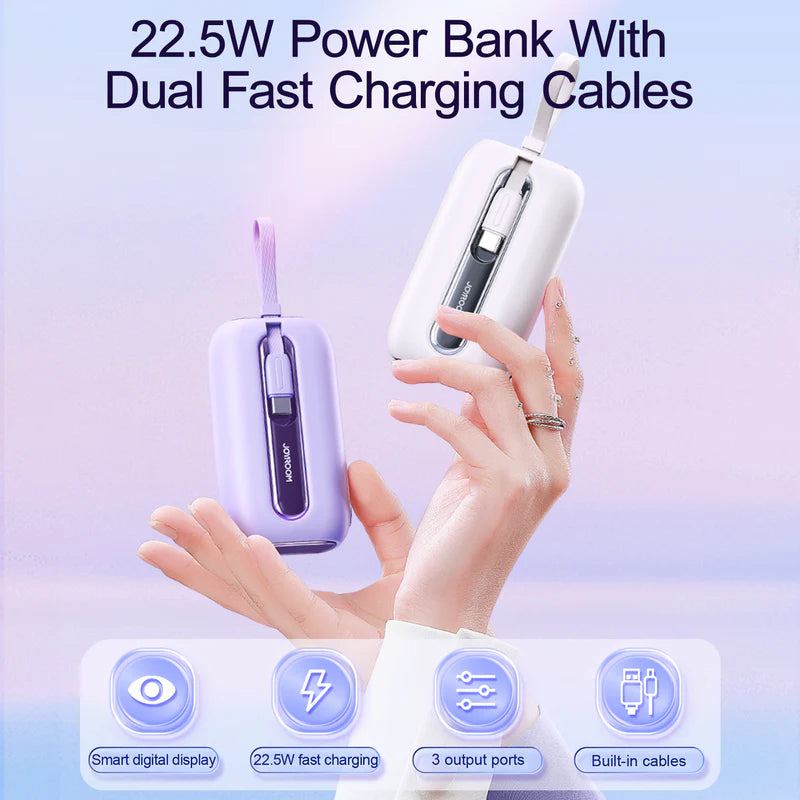 Joyroom Colorful Series mini Power Bank with Dual Cables 10000mAh