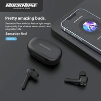 سماعات أذن روك روز بلوتوث المقاومة للعرق - أسود