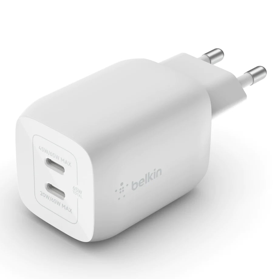 Belkin Dual 65W USB-C PD GaN Wall Charger with PPS