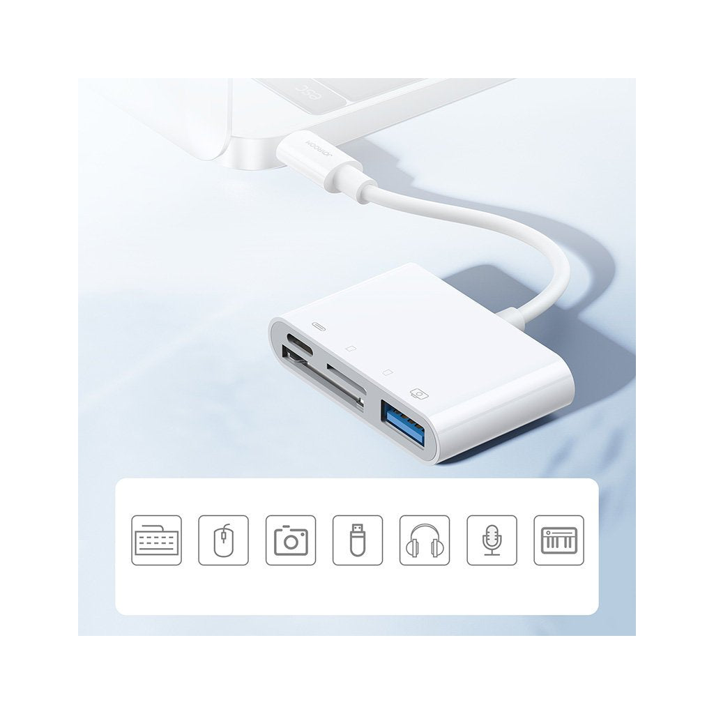Joyroom Lightning to USB OTG card reader 12cm - White