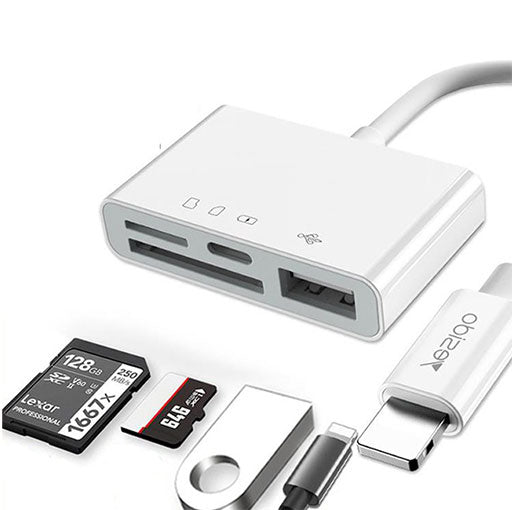 Yesido GS12 lightning to USB + TF MicroSD + Lightning OTG Adapter