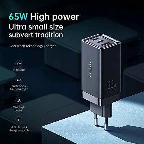 Mcdodo 65W GaN USB C Wall Fast Charger with 2 Ports - Black Mcdodo 65W GaN USB C Wall Fast Charger with 2 Ports - Black