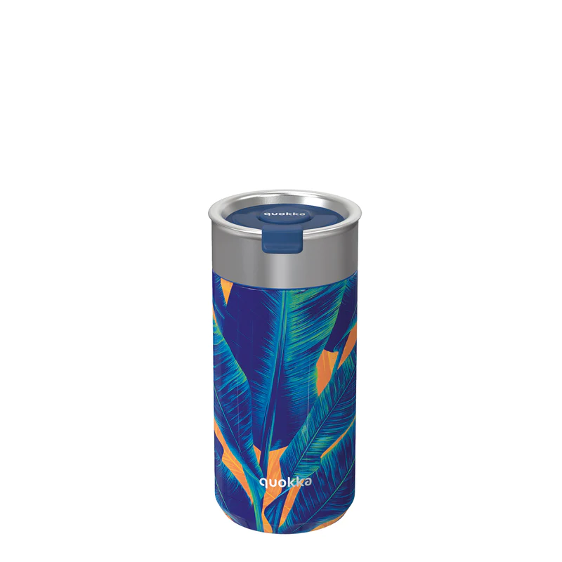 QUOKKA thermal stainless steel coffee/tea tumbler with infuser blue jungle 400 ml