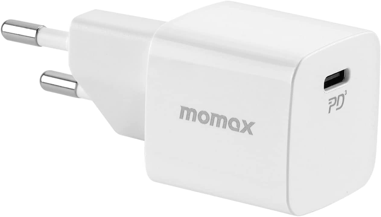 Momax One Plug UM25 Mini USB-C PD 3.0 Fast Charger [20W] Super Compact Portable - White