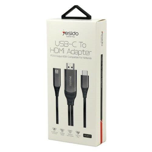 محول يو إس بي سي إلى اتش دي ام اي 60 وات 2 متر من يسيدو  - أسود