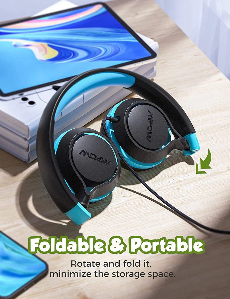 MPOW Che1 Kid's Wired Headset Blue+Black