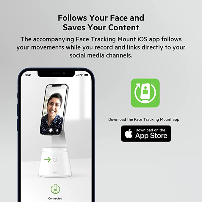 Belkin Magnetic Phone Mount with Face Tracking for iPhone 13/12, 360  tracking face