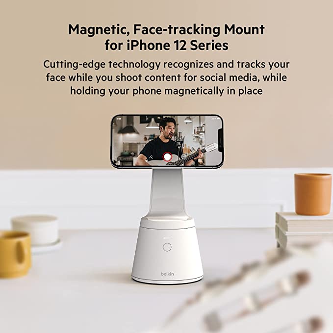 Belkin Magnetic Phone Mount with Face Tracking for iPhone 13/12, 360  tracking face