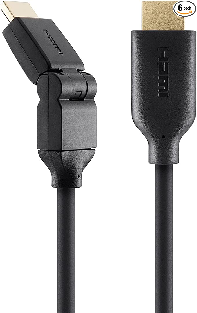 Belkin Dual-Swivel HDMI Cable; High Speed with Ethernet 2m - Gold Connector