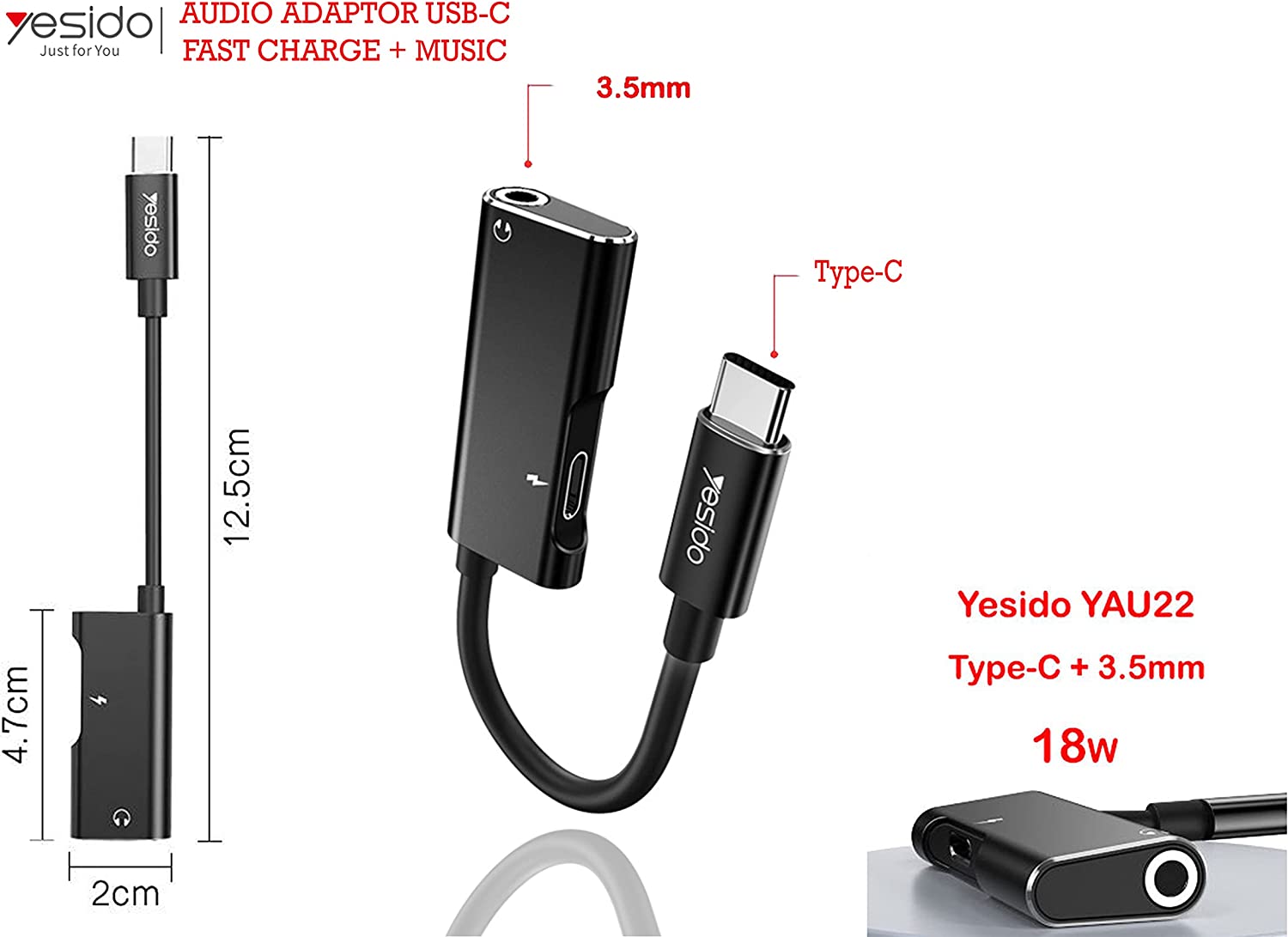 Yesido USB-C Adapter 18W