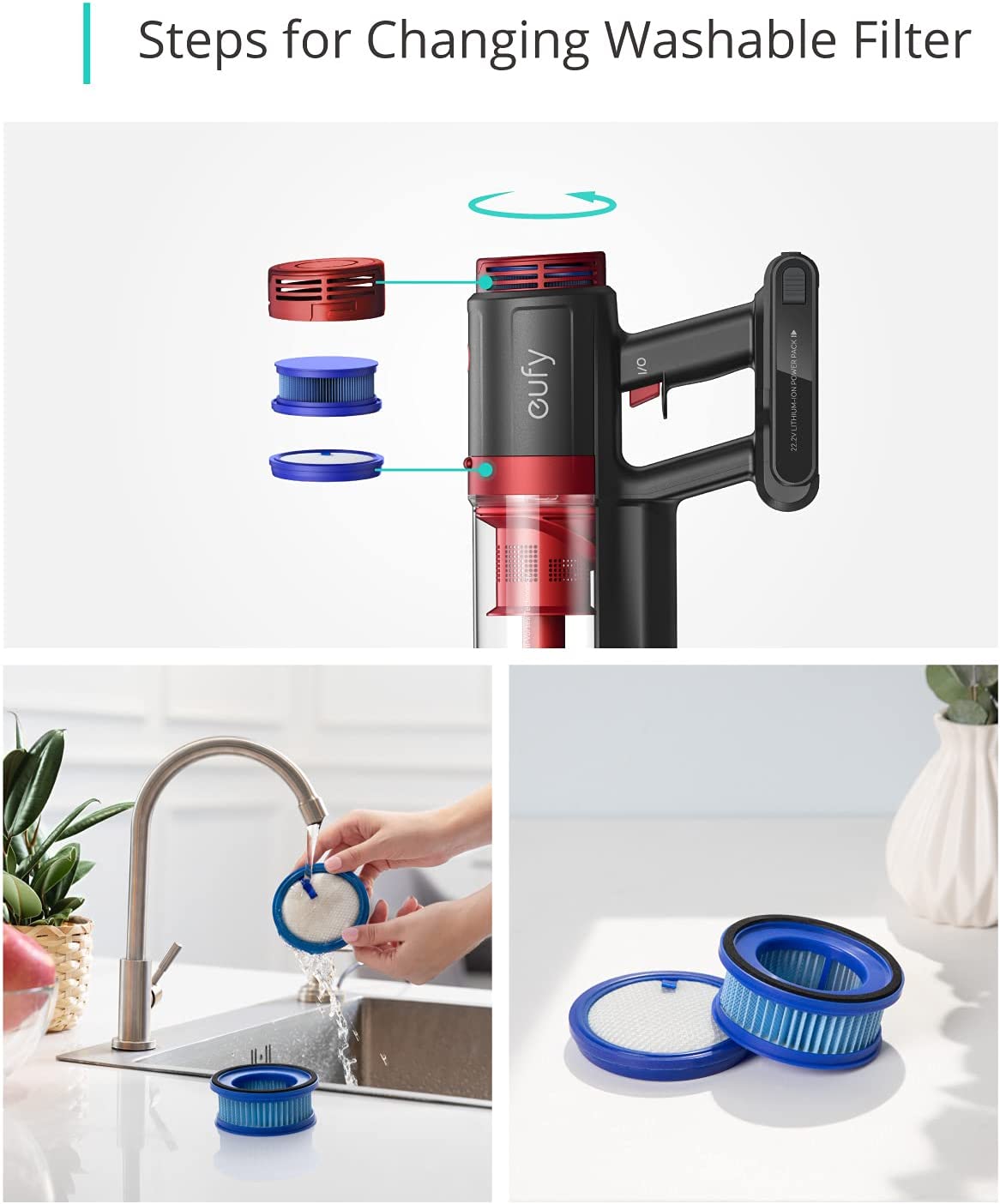 Anker Eufy Replacement Filter Kit for HomeVac S11 Peak Cleaning