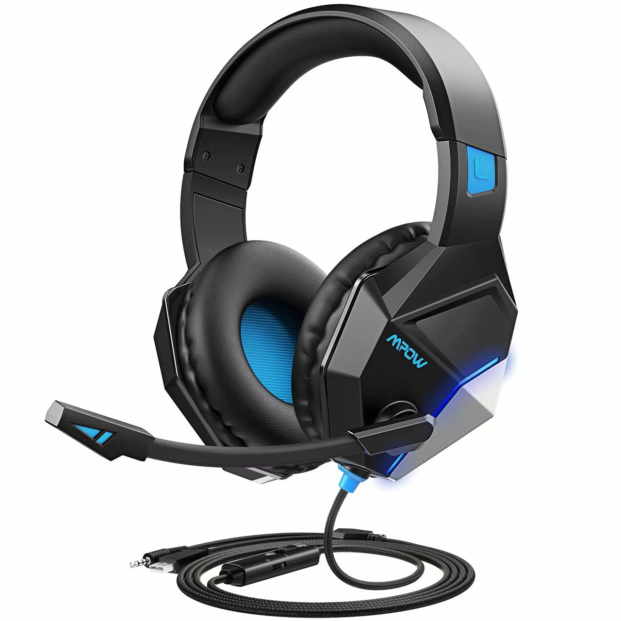 MPOW EG10 Gaming Wired Headset Black+Blue
