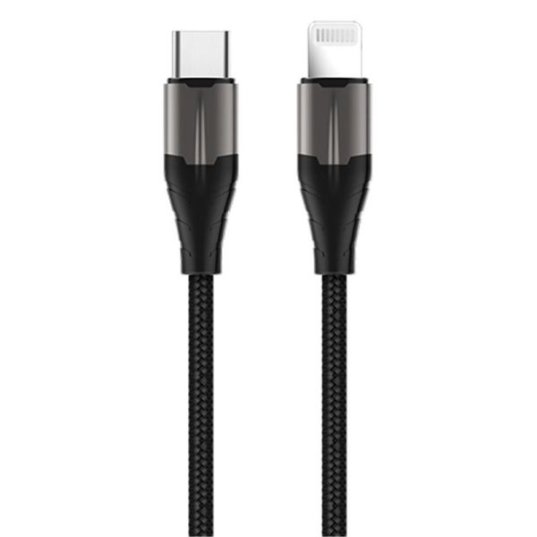 ROCKROSE Type-C cable in Lightning Knight CL, 18W, 1m, black-gray