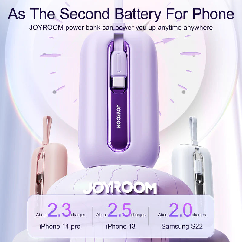 Joyroom Colorful Series mini Power Bank with Dual Cables 10000mAh