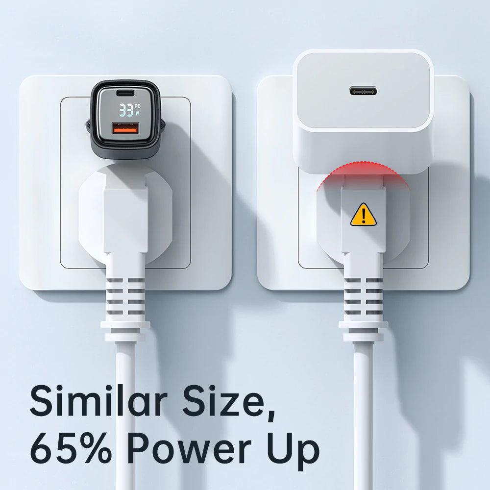 Mcdodo 33W PD & QC Dual Port Fast Charger and Digital Display - Black Mcdodo 33W PD & QC Dual Port Fast Charger and Digital Display - Black