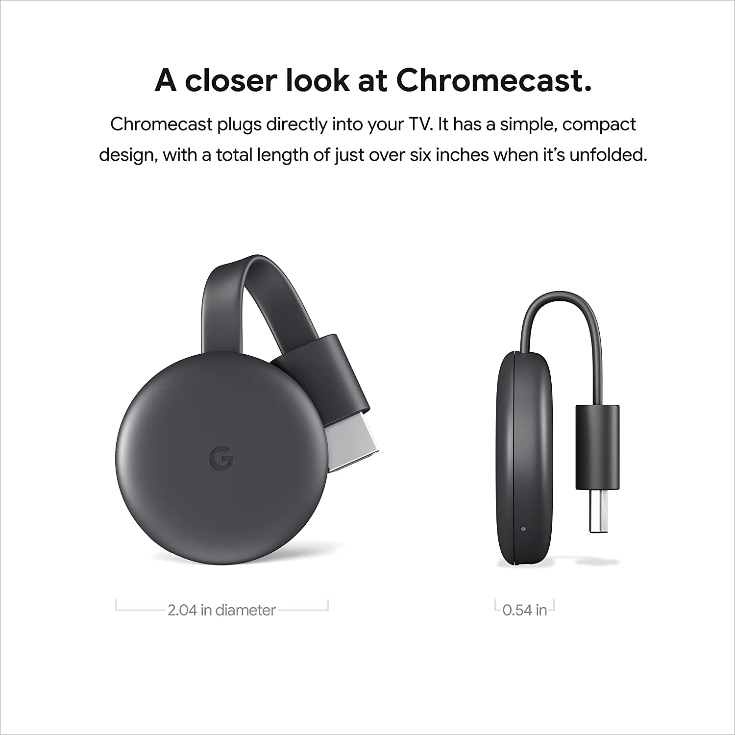 Google Chromecast - Streaming Device with HDMI Cable