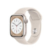 Apple Watch Series 8 - GPS 41 مم / هيكل Starlight من الألومنيوم مع حزام Starlight الرياضي 