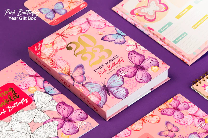 Fairuzy - Agenda Gift Set 2023 - Pink Butterfly