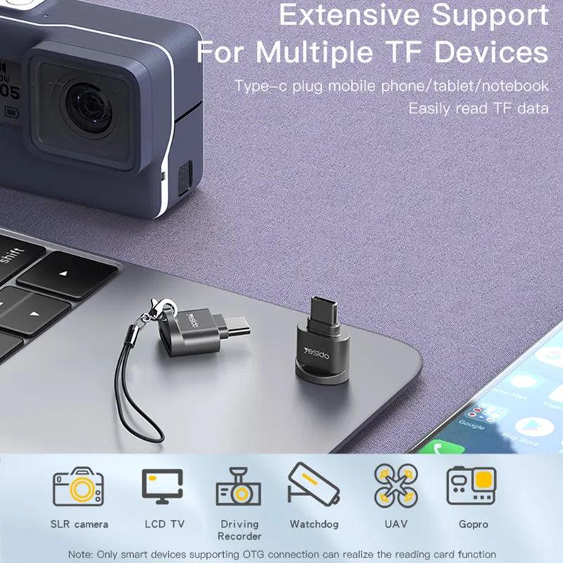 قارئ بطاقات تايب سي من يسيدو لنقل البيانات بسهولة - أسود