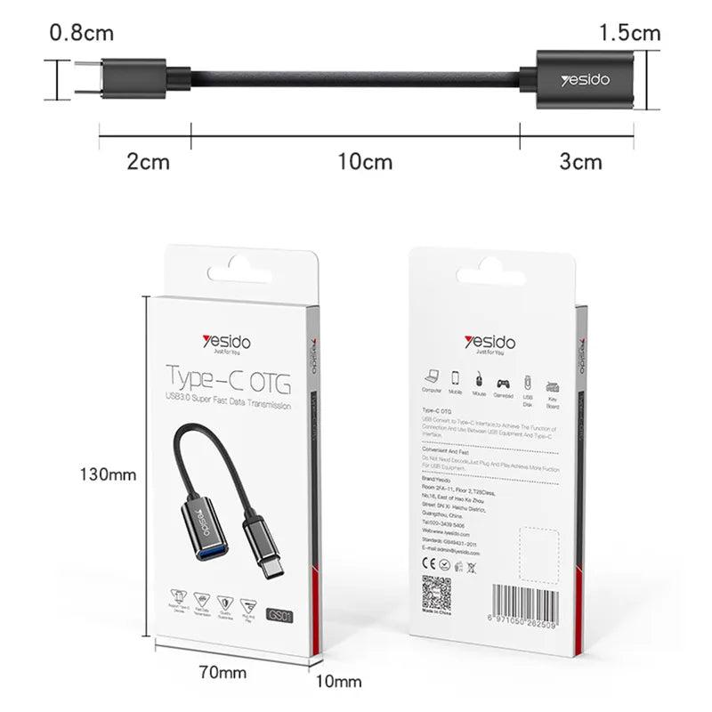 YESIDO GS01 Type-C to USB OTG Data Transmission Adapter Cable