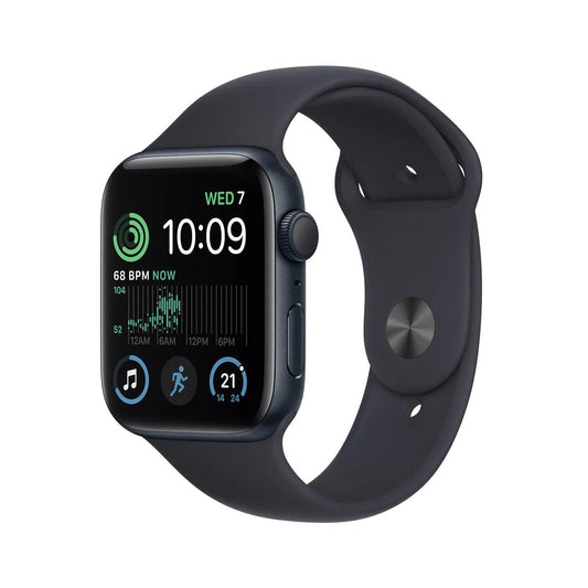 ساعة Apple Watch SE الجيل الثاني GPS 44 مم هيكل من الألومنيوم مع حزام رياضي