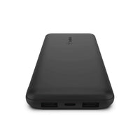 Belkin 10K Power Bank 15W with USB C and Dual USB A Ports - Black