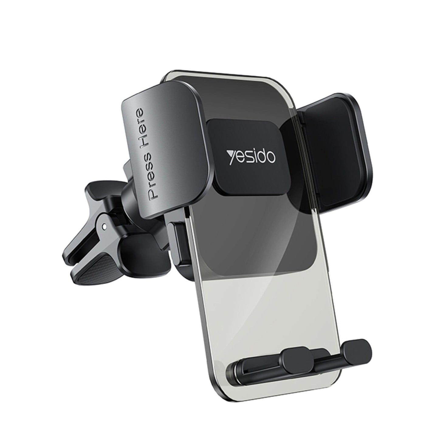 Eagle Mouth Car Phone Holder with Transparent Panel - Black