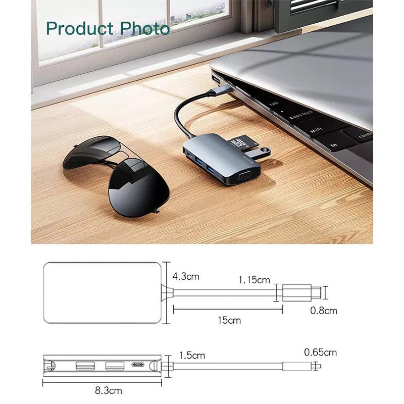 Yesido HB16 7 In 1 Type C Docking Station for Laptops - Grey Yesido HB16 7 In 1 Type C Docking Station for Laptops - Grey