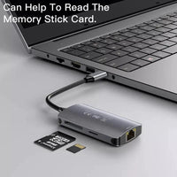 Yesido HB15 Multi Functional HUB Adapter for Charging & Data - Gray