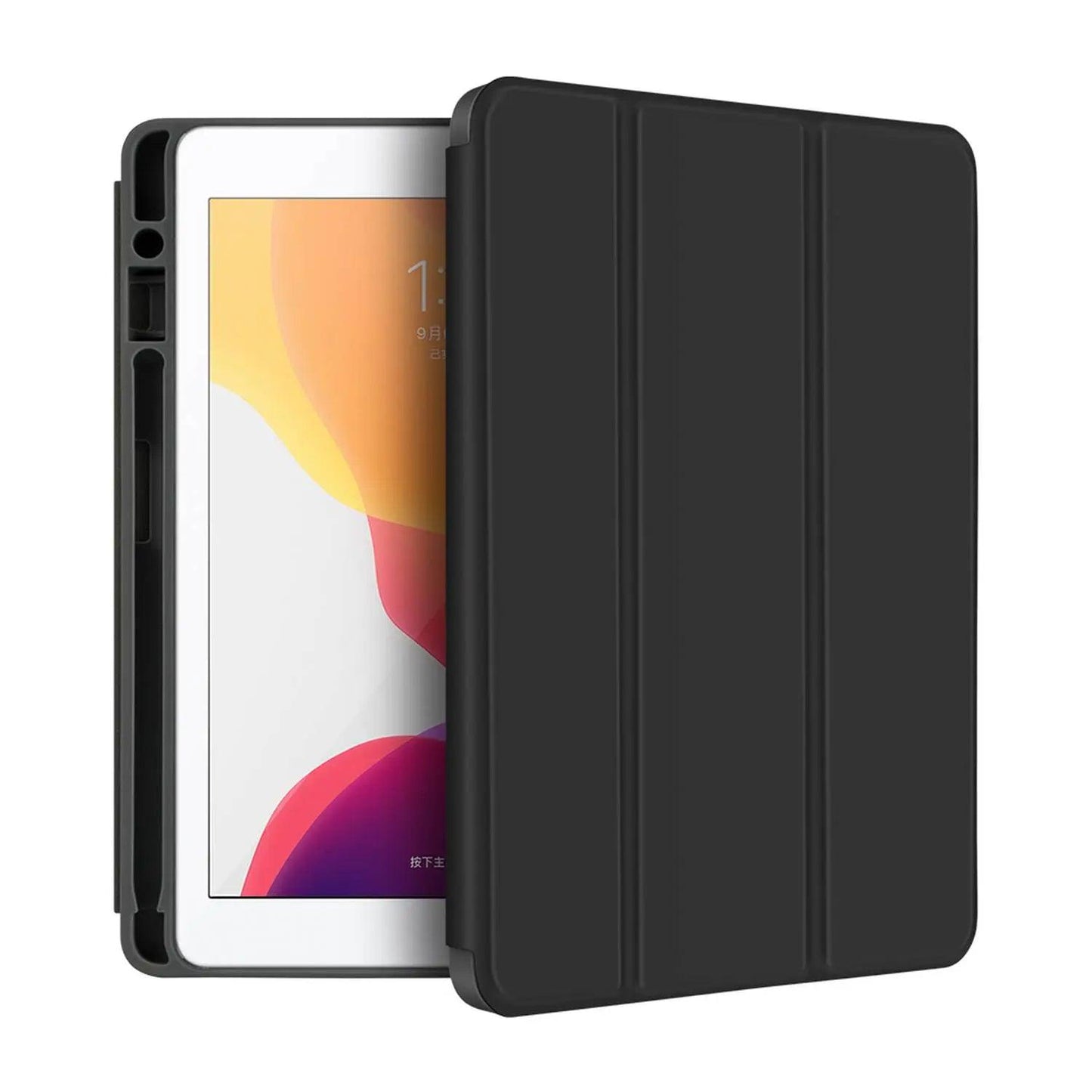حافظة جلدية فاخرة باللون الأخضر لجهاز Apple iPad باللون الأسود - 2019 10.2